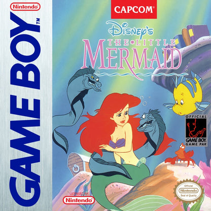 Disney's The Little Mermaid Nintendo Game Boy GB for retro video game enthusiasts featuring side scrolling action platforming gameplay underwater adventures Ariel inspired levels colorful Disney characters classic handheld gaming and collectible gaming appeal cover art