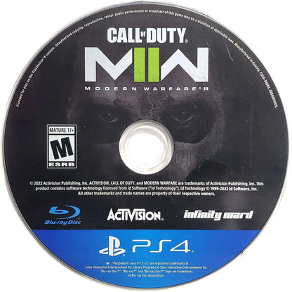 Call of Duty: Modern Warfare II disc for PlayStation 4 (PS4) first-person shooter video game