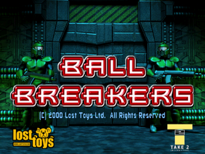 Ball Breakers home screen for PlayStation 1 (PS1) retro arcade style video game