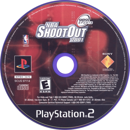 NBA ShootOut 2001 – PlayStation 2 (PS2) basketball sports video game disc