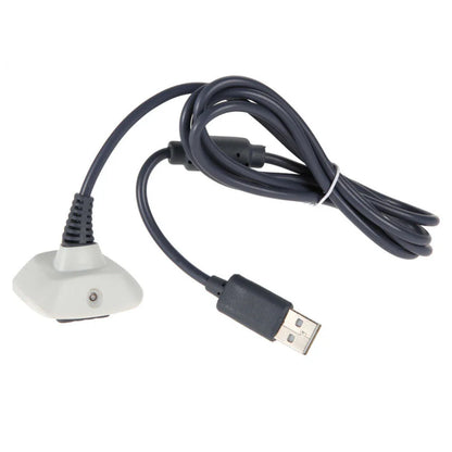 White controller charging cable for Microsoft Xbox 360 gamepad power accessory charging cord