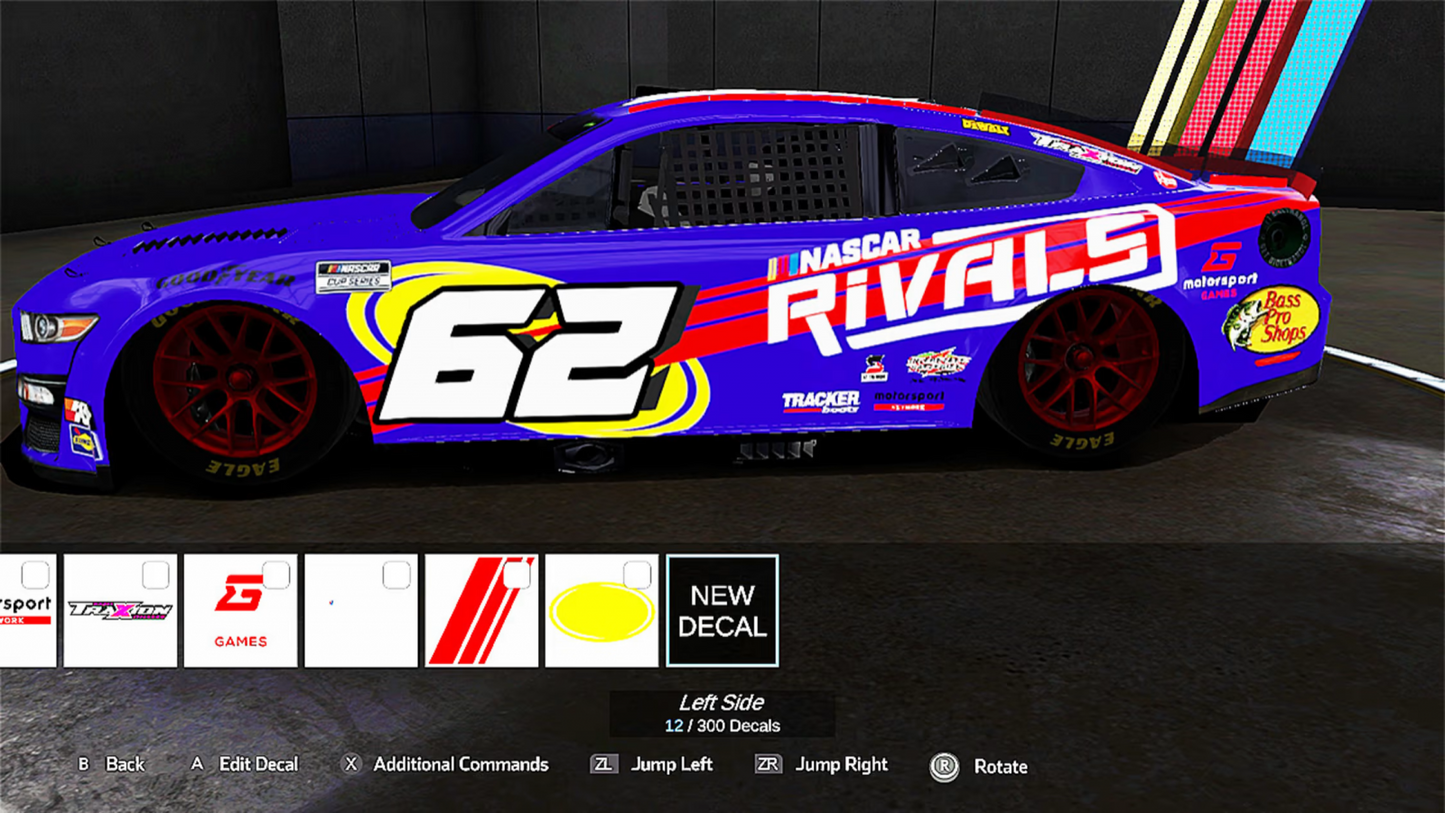 NASCAR Rivals Nintendo Switch inspired design featuring official stock car racing simulation aesthetic high speed oval track competition authentic NASCAR teams and drivers intense multiplayer action championship season gameplay realistic motorsports excitement and immersive racing presentation gameplay