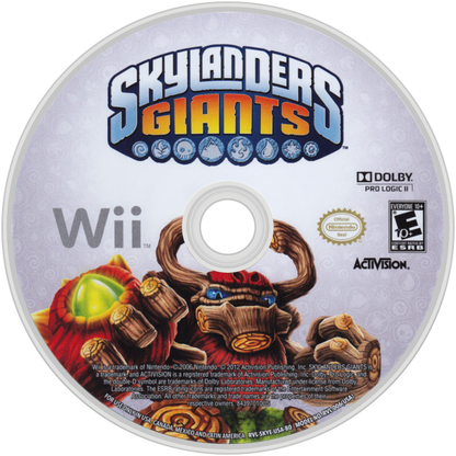 Skylanders Giants for Wii action adventure toy-to-life video game featuring collectible character figures portal gameplay cooperative play and family friendly fantasy battles experience disc