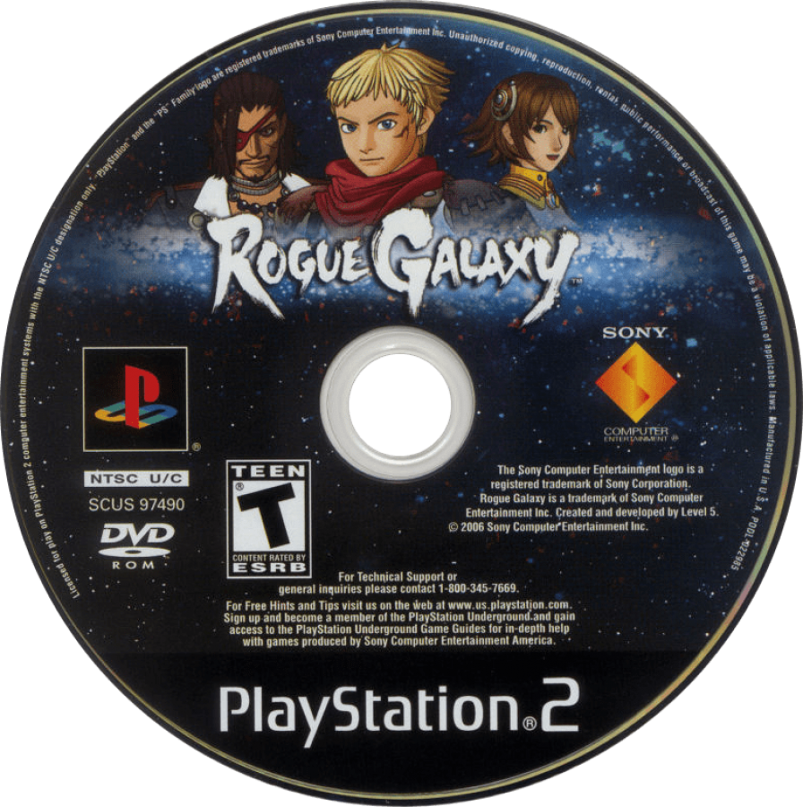 Rogue Galaxy PS2 PlayStation 2 action RPG role playing game retro video game disc