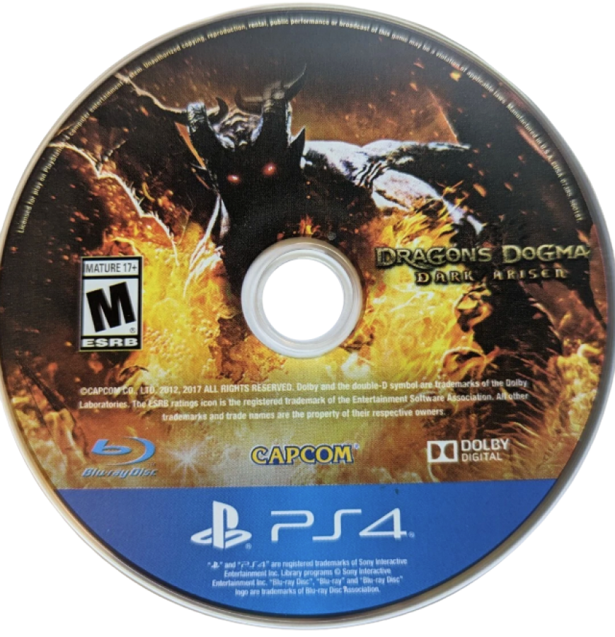 Dragon's Dogma: Dark Arisen – PlayStation 4 (PS4) video game disc, action RPG by Capcom