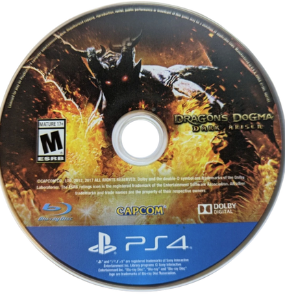 Dragon's Dogma: Dark Arisen – PlayStation 4 (PS4) video game disc, action RPG by Capcom