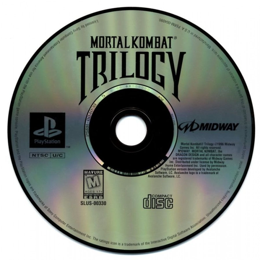 Mortal Kombat Trilogy [Greatest Hits] disc for PlayStation 1 (PS1) retro video game