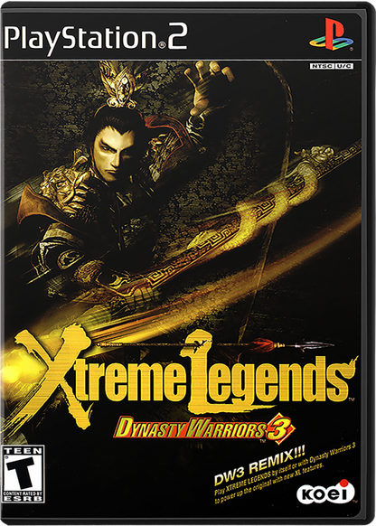 Dynasty Warriors 3: Xtreme Legends cover art for PlayStation 2 (PS2) historical action hack-and-slash expansion video game