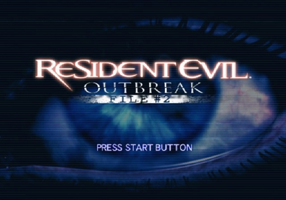 Resident Evil Outbreak: File #2 – PlayStation 2 (PS2) video game title screen, survival horror game.