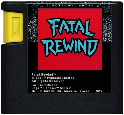 Fatal Rewind Sega Genesis GEN for retro video game enthusiasts featuring futuristic shoot em up gameplay fast paced space combat intense enemy waves powerful weapon upgrades sci fi arcade action challenging missions and collectible gaming appeal cartridge 