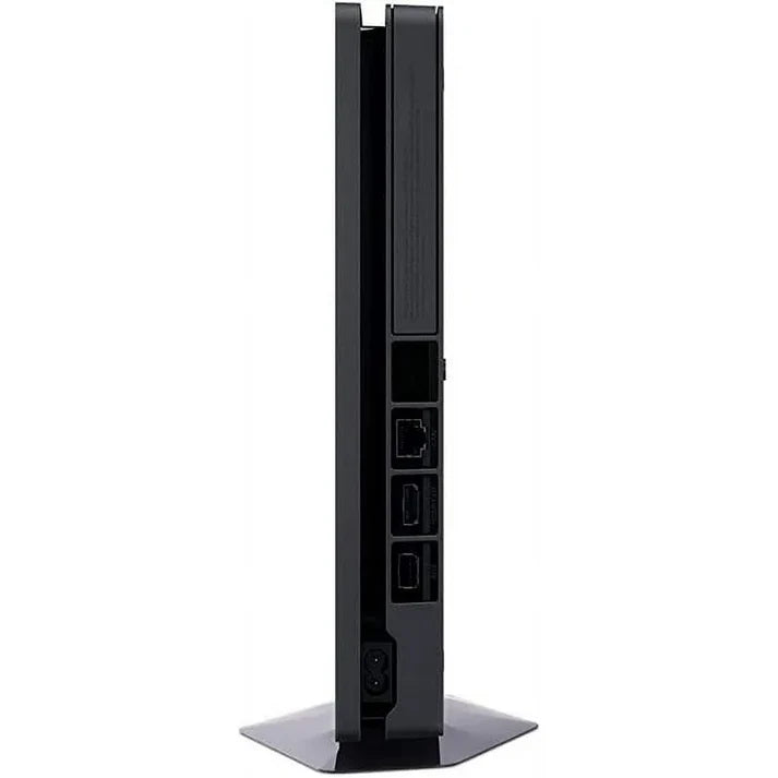Sony PS4 Slim edition gaming console vertical rear view