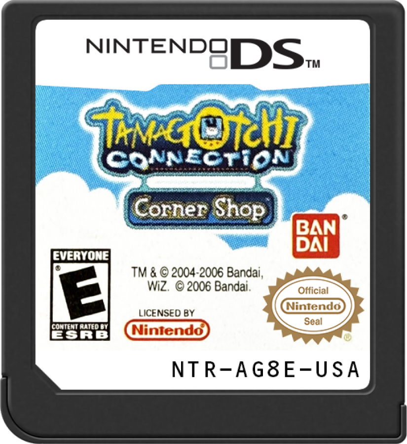Tamagotchi Connection Corner Shop Nintendo DS for retro video game enthusiasts featuring simulation gameplay charming shop management mini games touchscreen interactions colorful Tamagotchi characters family friendly activities and collectible gaming appeal cartridge 