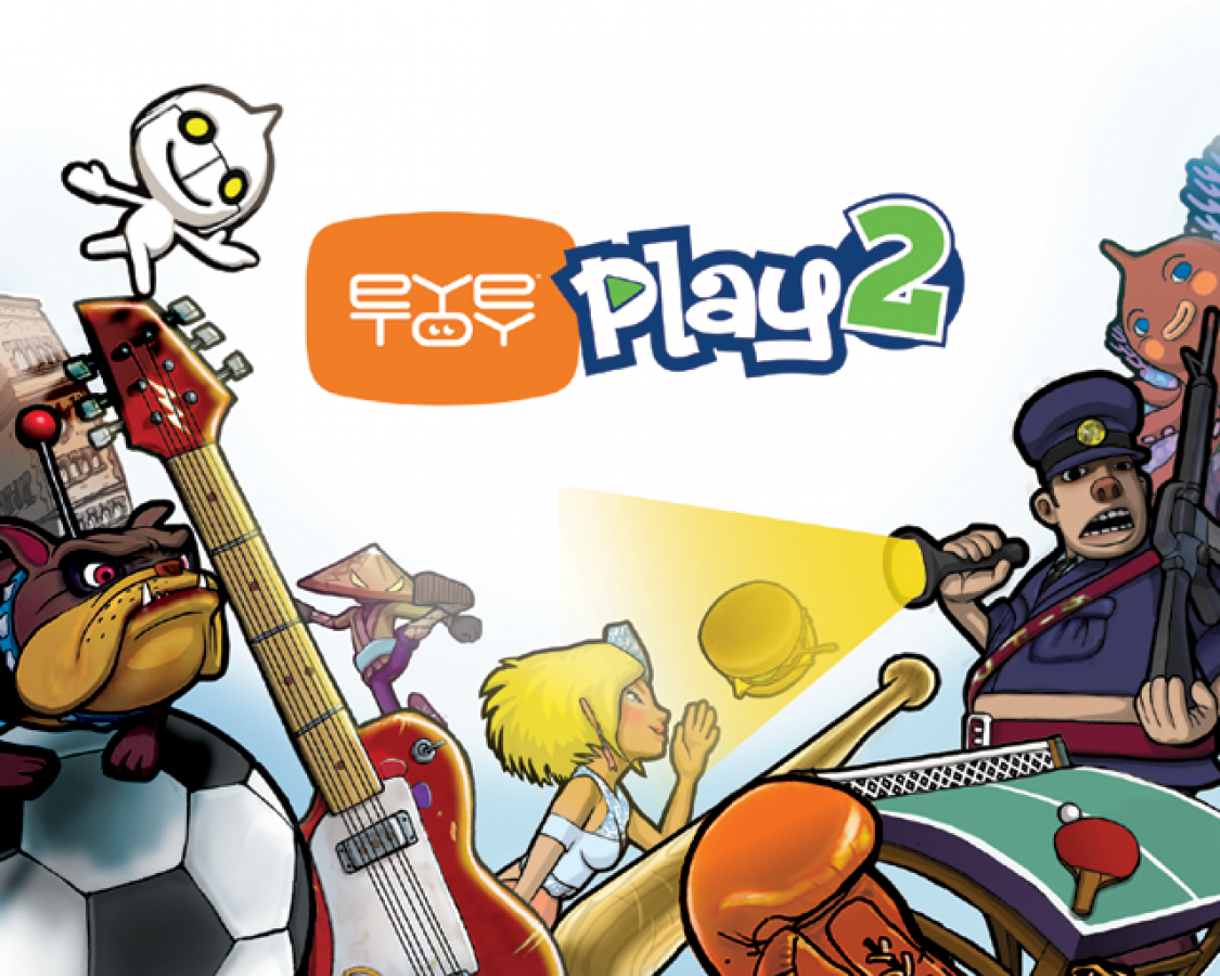 EyeToy: Play 2 title screen for PlayStation 2 (PS2) motion-controlled party mini-game collection video game