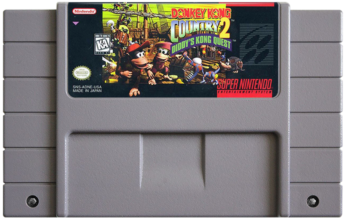 Donkey Kong Country 2 cartridge – Super Nintendo Entertainment System (SNES) retro video game
