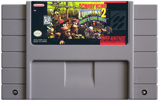Donkey Kong Country 2 cartridge – Super Nintendo Entertainment System (SNES) retro video game