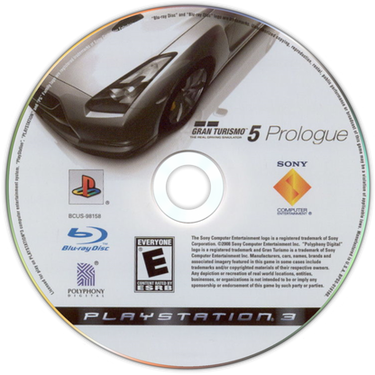 Gran Turismo 5: Prologue disc art for PlayStation 3 (PS3) video game