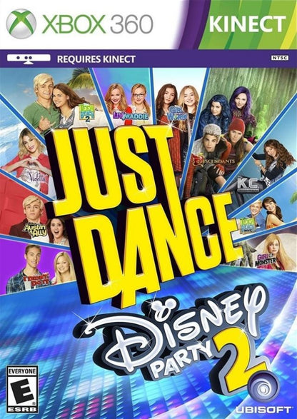 Just Dance: Disney Party 2 cover art for Xbox 360 (X360) motion-controlled dance rhythm video game
