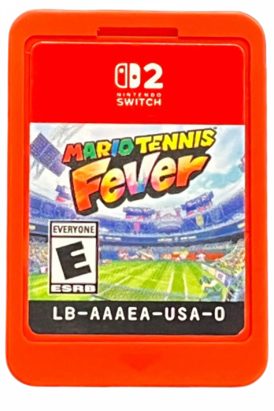 Mario Tennis Fever Nintendo Switch 2 NS2 video game featuring arcade tennis gameplay Mario characters competitive matches tennis rallies power shots special moves colorful courts multiplayer action and classic Nintendo Switch 2 sports gameplay retro video game collection collectible gaming appeal cartridge art
