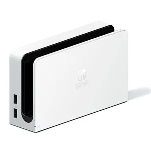 White OLED Nintendo Switch handheld video game console white dock