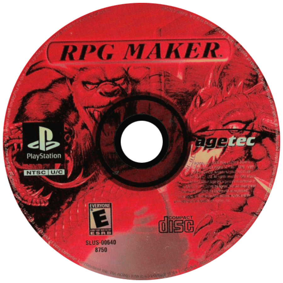 RPG Maker disc for PlayStation 1 (PS1) role-playing game creation video game