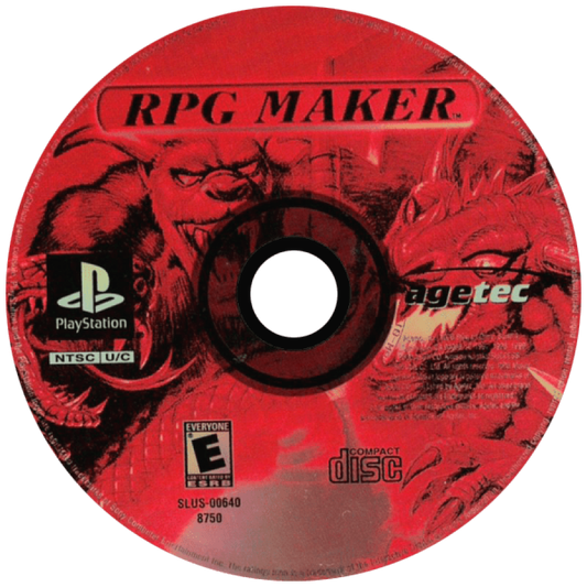 RPG Maker disc for PlayStation 1 (PS1) role-playing game creation video game