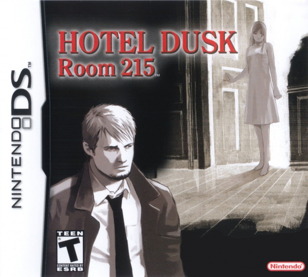 Hotel Dusk Room 215 Nintendo DS for adventure video game fans featuring interactive mystery storytelling puzzle solving touch screen gameplay noir inspired visuals memorable characters detective investigation immersive narrative handheld adventure collectible gaming appeal front cover art