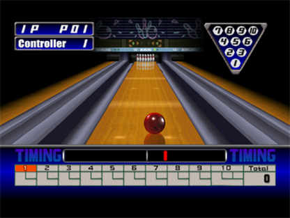 Bowling gameplay image for PlayStation 1 (PS1) retro video game