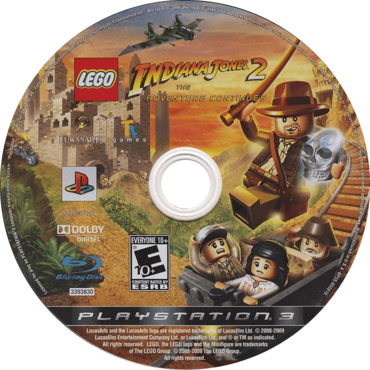 LEGO Indiana Jones 2 The Adventure Continues PlayStation 3 action-adventure sequel featuring the original trilogy plus Crystal Skull content level creator brick-building puzzle solving humor Indiana Jones Marion characters cooperative gameplay disc