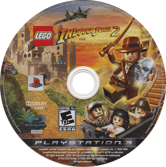 LEGO Indiana Jones 2 The Adventure Continues PlayStation 3 action-adventure sequel featuring the original trilogy plus Crystal Skull content level creator brick-building puzzle solving humor Indiana Jones Marion characters cooperative gameplay disc