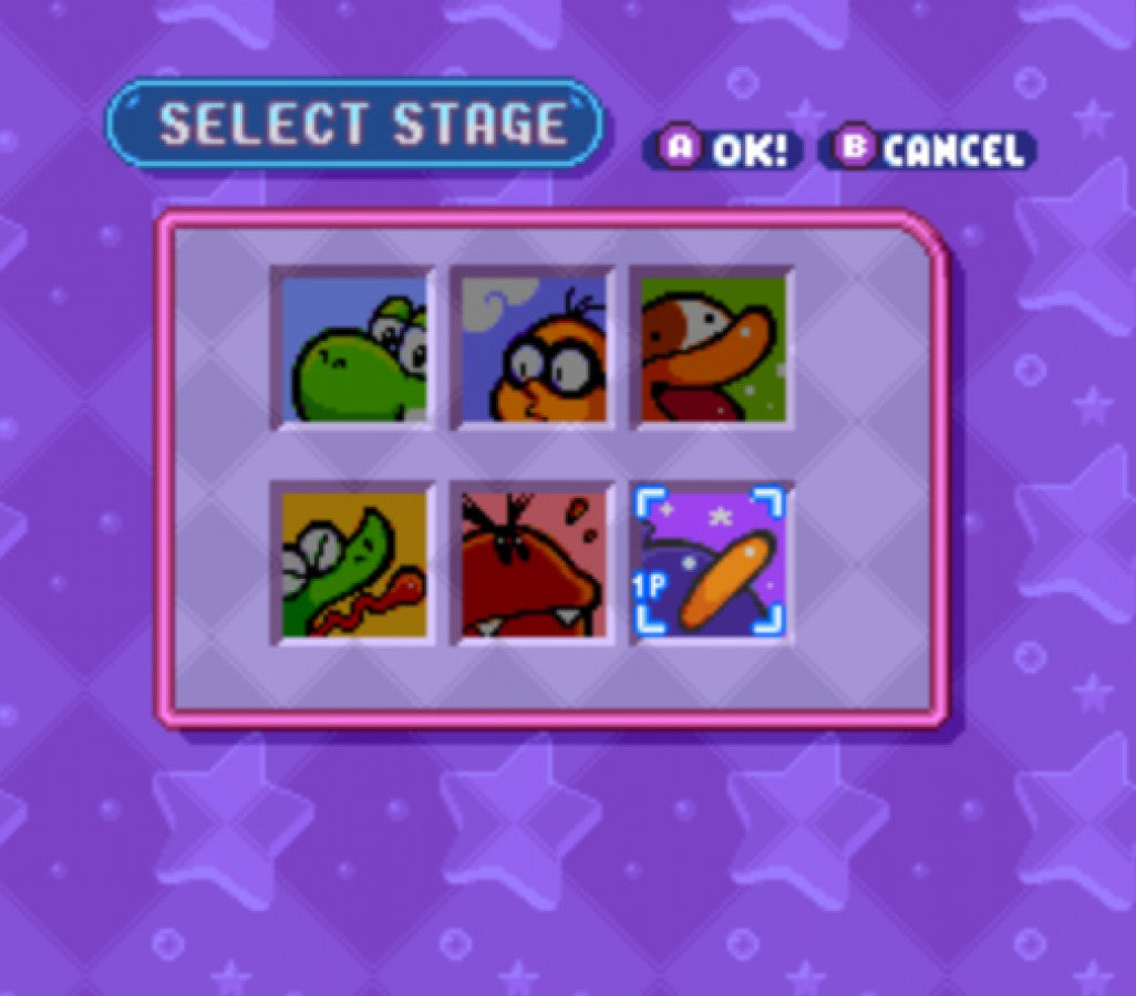 Tetris Attack for Super Nintendo Entertainment System with colorful tile-matching puzzle gameplay theme character select