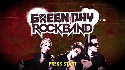 Green Day: Rock Band start screen for Xbox 360 (X360) music rhythm video game