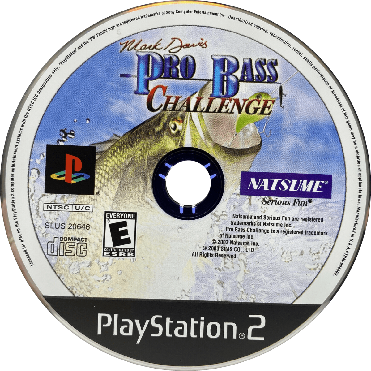 Mark Davis Pro Bass Challenge disc art for PlayStation 2 (PS2) video game