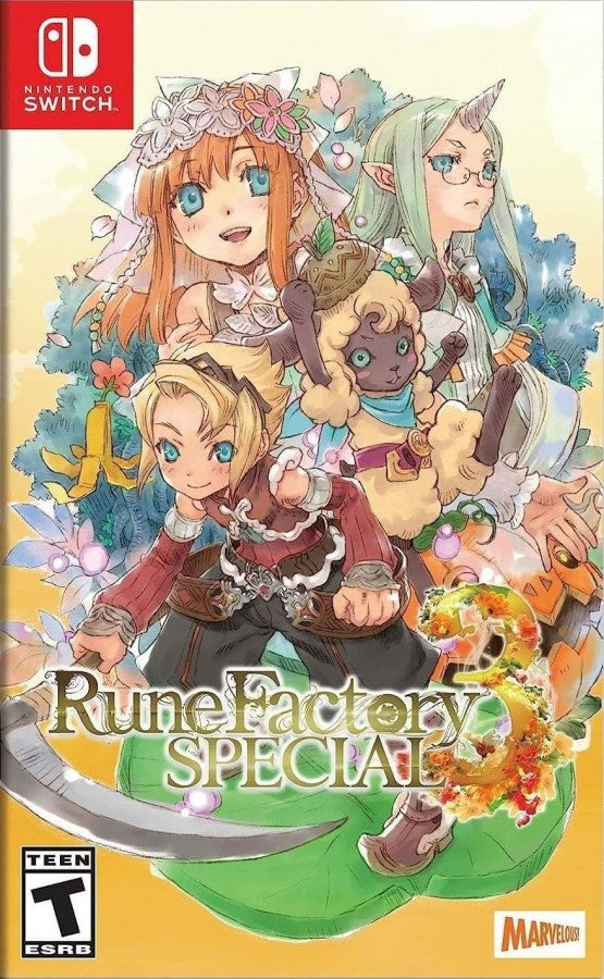 Rune Factory 3 Special Nintendo Switch NS video game featuring role playing farming simulation gameplay crop cultivation monster battles dungeon exploration crafting character relationships town building fantasy adventure and character progression Nintendo Switch gaming video game collection cover art