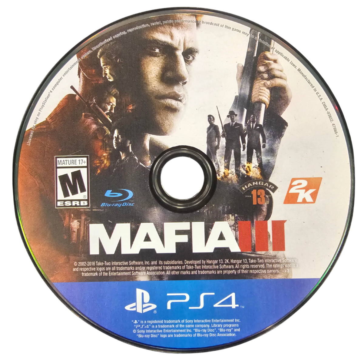 Mafia III PlayStation 4 PS4 open world action adventure video game featuring Lincoln Clay organized crime revenge missions New Bordeaux city exploration gunfights vehicle driving stealth combat weapons and immersive story-driven gameplay collectible gaming appeal game disc