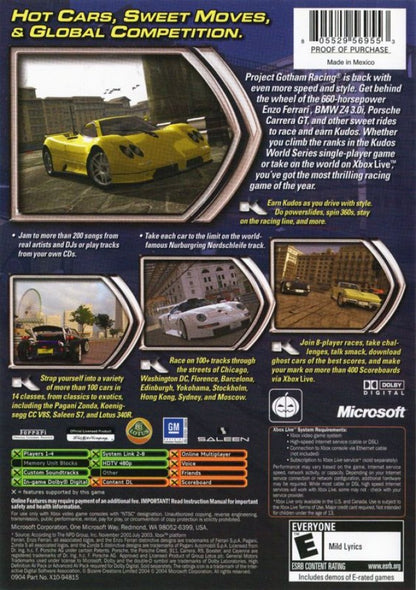 Project Gotham Racing 2 [Platinum Hits] – Xbox (XBOX) back cover art for video game for XBOX