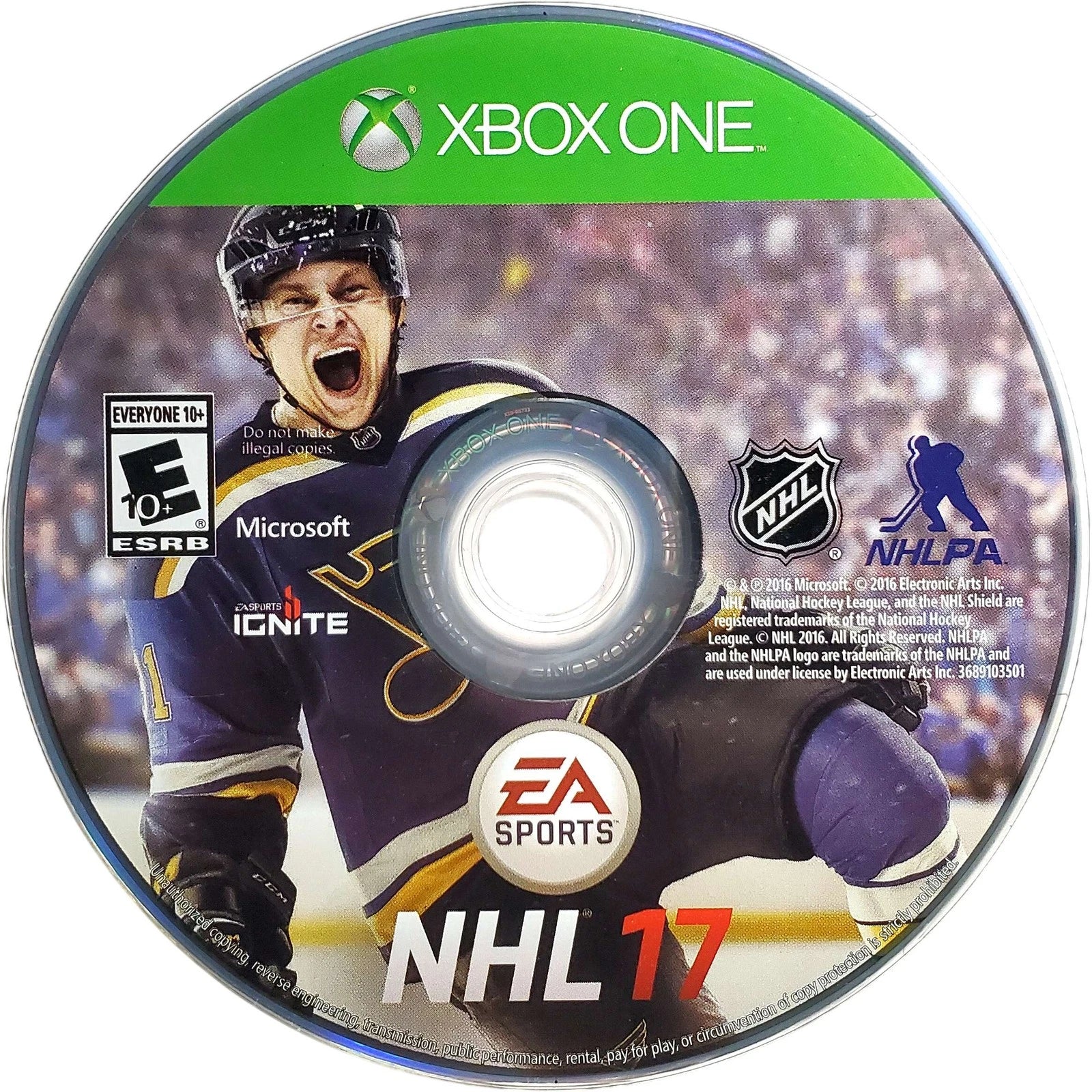 NHL 17 disc for Xbox One (XONE) sports hockey video game