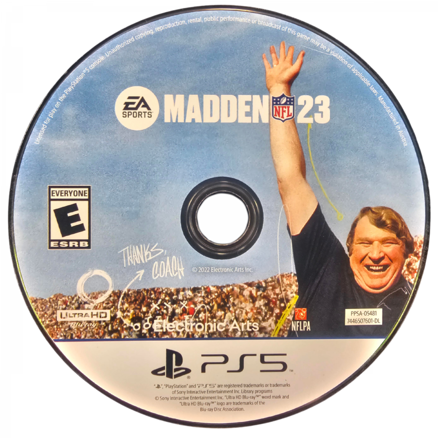 Madden NFL 23 PlayStation 5 PS5 video game featuring American football simulation gameplay NFL teams and players realistic football action passing rushing tackling defensive plays franchise mode competitive multiplayer and classic PlayStation 5 sports gaming retro video game collection collectible gaming appeal game disc