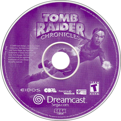 Tomb Raider: Chronicles disc art for Sega Dreamcast (DC) video game