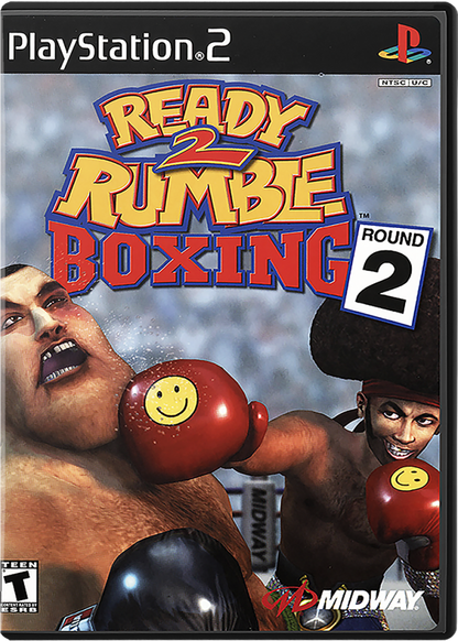 Ready 2 Rumble Boxing: Round 2 – PlayStation 2 (PS2) video game cover image, arcade-style boxing sports game.