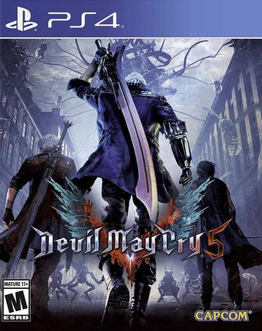 Devil May Cry 5 – PlayStation 4 (PS4) video game cover image, action hack-and-slash by Capcom