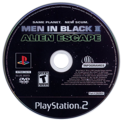 Men In Black II Alien Escape PlayStation 2 retro video game third person shooter disc (2002)