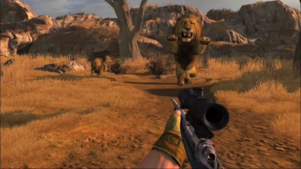 Cabela's Dangerous Hunts 2009 gameplay cover art for Nintendo Wii (Wii) video game Oh my Gosh it's a Lion