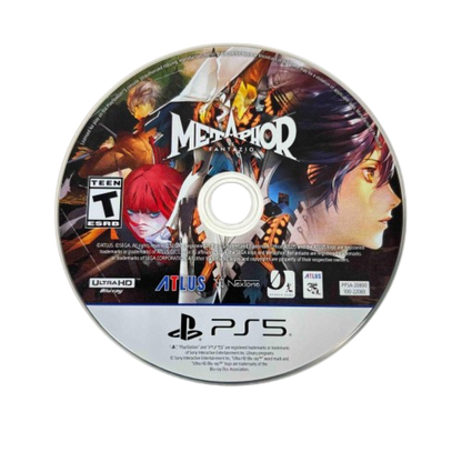 Metaphor ReFantazio game featuring stylish fantasy RPG storytelling, turn-based combat, and a bold new adventure from the creators of Persona disk