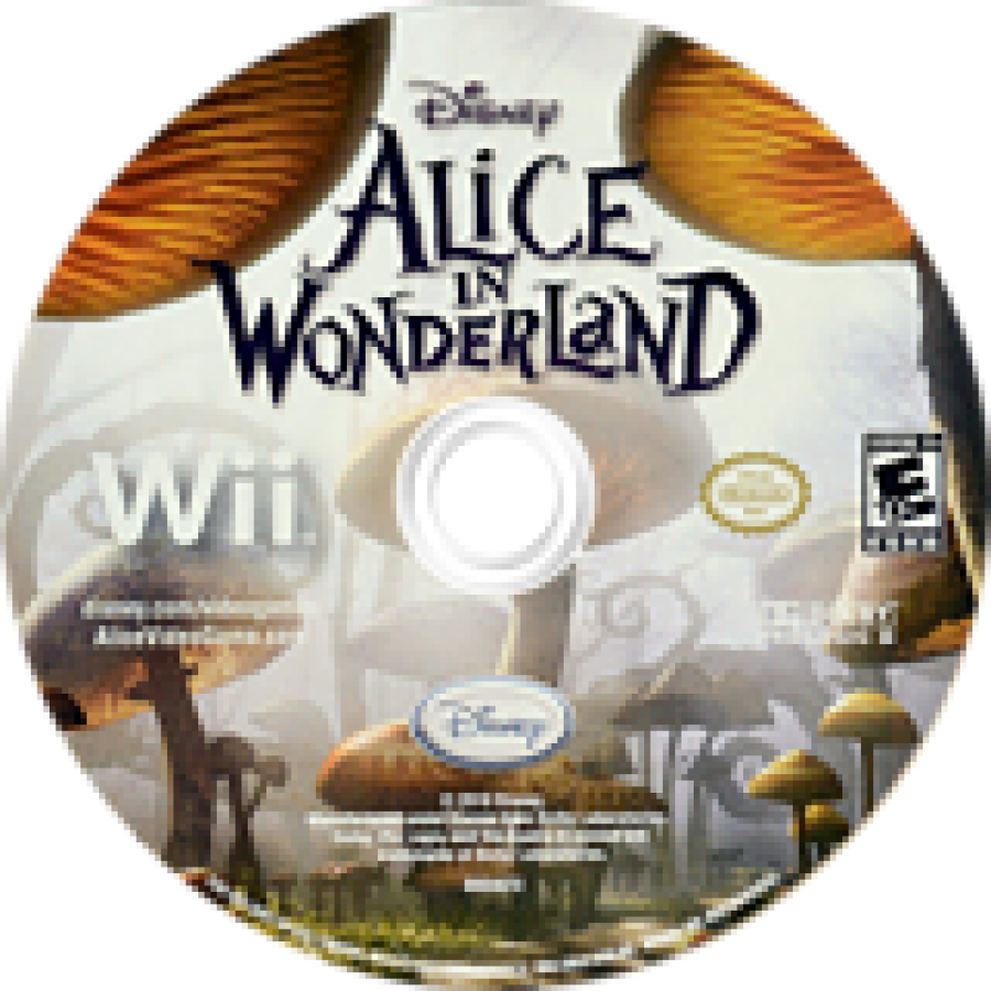 Alice in Wonderland disc cover art for Nintendo Wii (Wii) video game