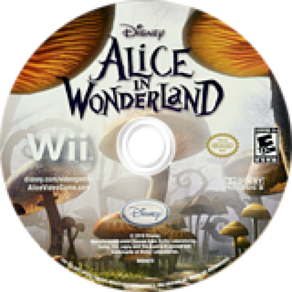 Alice in Wonderland disc cover art for Nintendo Wii (Wii) video game