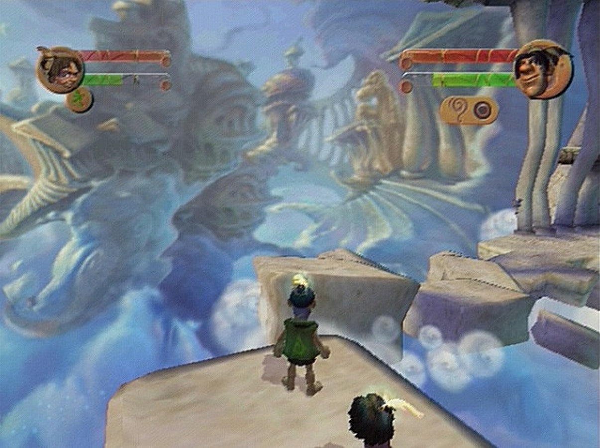 Tak The Great Juju Challenge Nintendo GameCube for retro video game enthusiasts featuring cooperative action platforming gameplay fantasy adventure challenges mini game competitions tribal themed environments puzzle solving mechanics and collectible gaming appeal gameplay 