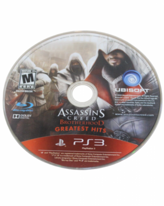 Assassin’s Creed Brotherhood Greatest Hits PS3 featuring action adventure gameplay with Ezio and Renaissance Italy cdisc 