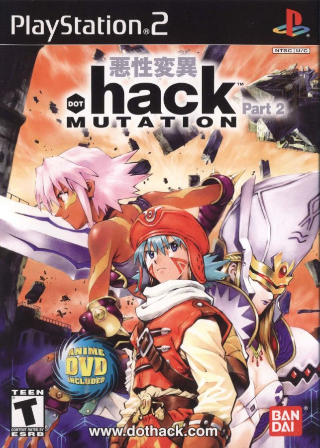 .hack//Mutation for PlayStation 2 (PS2) at Gamers INC, featuring the second chapter of the epic .hack tetralogy where you continue Kite’s journey through "The World" to save his friend Orca, with enhanced real-time combat, data draining mechanics, and the included Liminality Vol. 2 DVD for an immersive multi-media RPG experience front cover