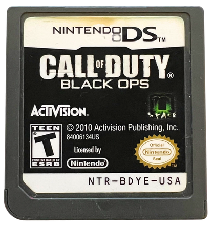Call of Duty Black Ops for Nintendo DS, cartridge for a first-person shooter video game with military combat, mission-based gameplay, stealth elements, and tactical action