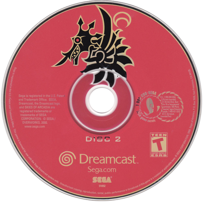 Skies of Arcadia Sega Dreamcast retro video game JRPG disc 2